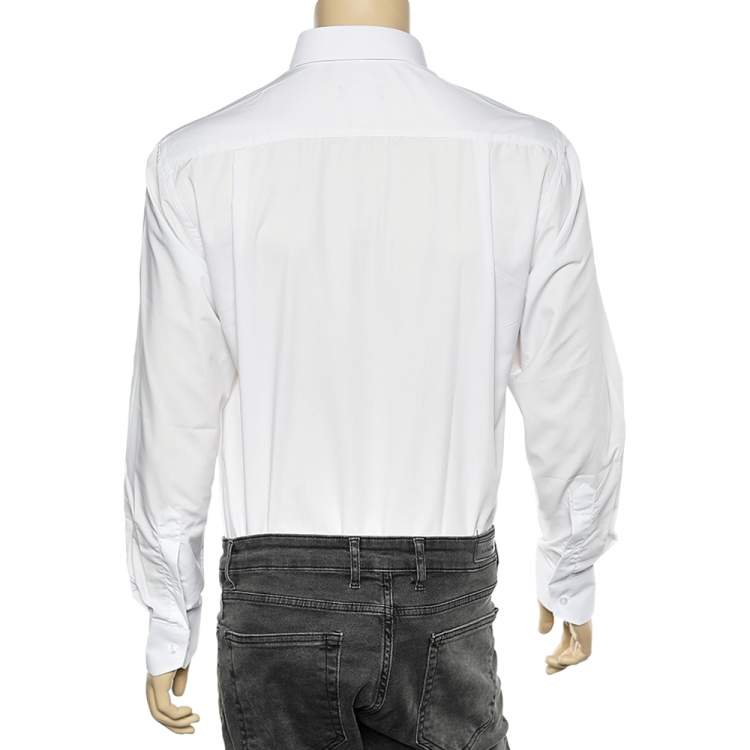 Pre Owned Boss By Hugo Boss White Cotton Button Front Shirt M