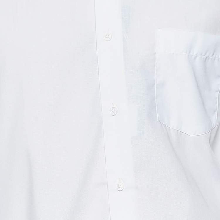 Pre Owned Boss By Hugo Boss White Cotton Button Front Shirt M