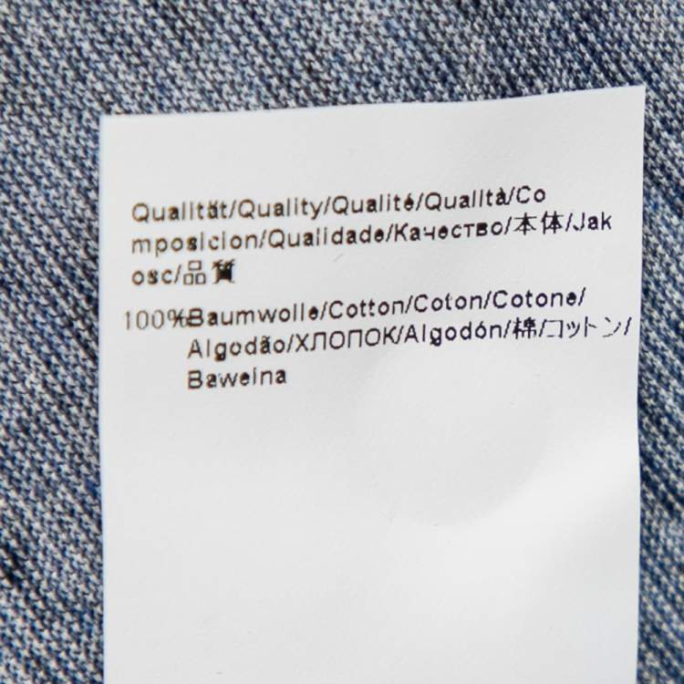Pre Owned Boss By Hugo Boss Bluish Grey Cotton Knit Polo T-Shirt S