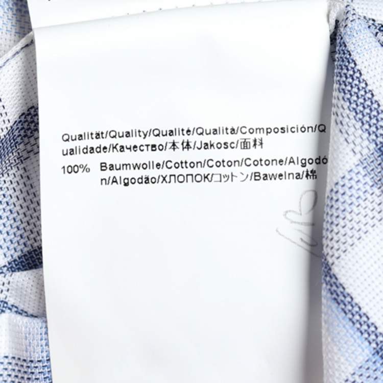 Pre Owned Boss By Hugo Boss Blue & White Checked Cotton Gordon Regular Fit Shirt 4XL