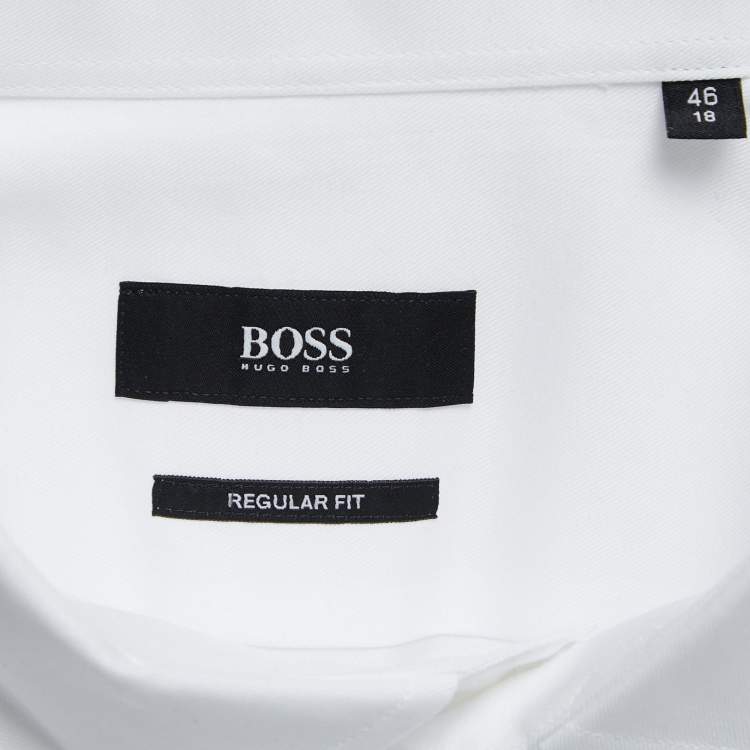 Pre Owned Boss by Hugo Boss White Cotton Gardner Regular Fit Shirt 4XL