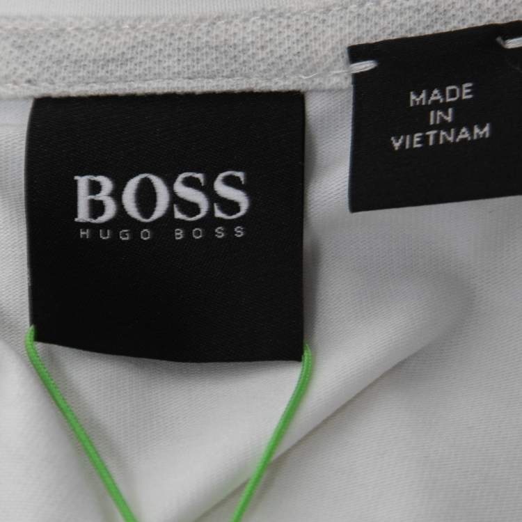 Pre Owned Boss By Hugo Boss Blue Logo Embroidered Cotton Tee 6 Polo T-Shirt L