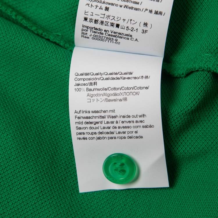 Pre Owned Boss By Hugo Boss Green Cotton Pique Polo T-Shirt XL