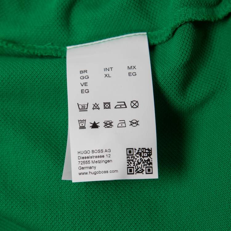 Pre Owned Boss By Hugo Boss Green Cotton Pique Polo T-Shirt XL