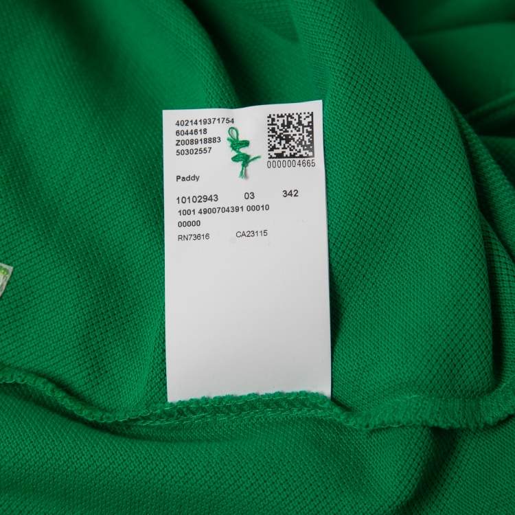 Pre Owned Boss By Hugo Boss Green Cotton Pique Polo T-Shirt XL