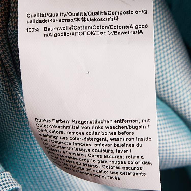 Pre Owned Boss By Hugo Boss Green Patterned Cotton Gelson Shirt XL
