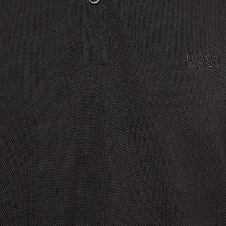 Pre Owned Boss By Hugo Boss Black Pima Cotton Polo T-Shirt XXL