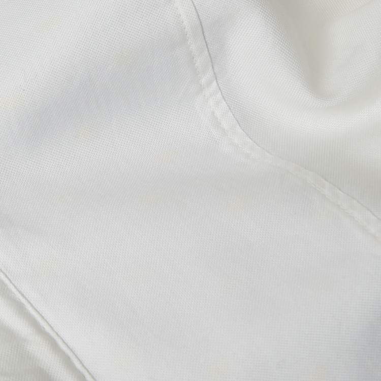 Pre Owned Boss By Hugo Boss White Logo Embroidered Cotton Regular Fit Shirt XXL