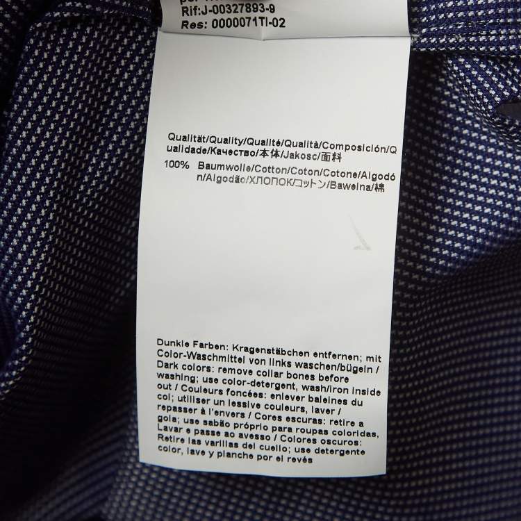 Pre Owned Boss By Hugo Boss Blue Ditsy Cotton Long Sleeve Shirt 4XL