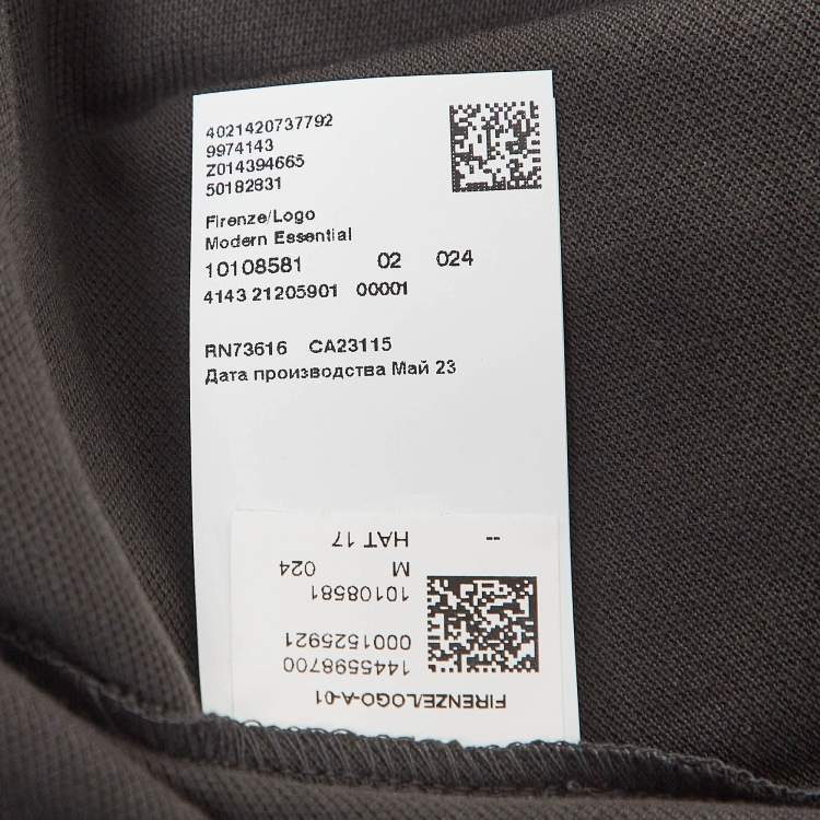 Pre Owned Boss By Hugo Boss Grey Pima Cotton Polo T-Shirt M