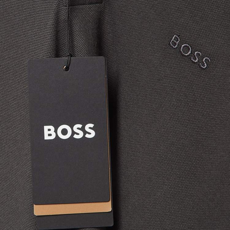 Pre Owned Boss By Hugo Boss Grey Pima Cotton Polo T-Shirt M