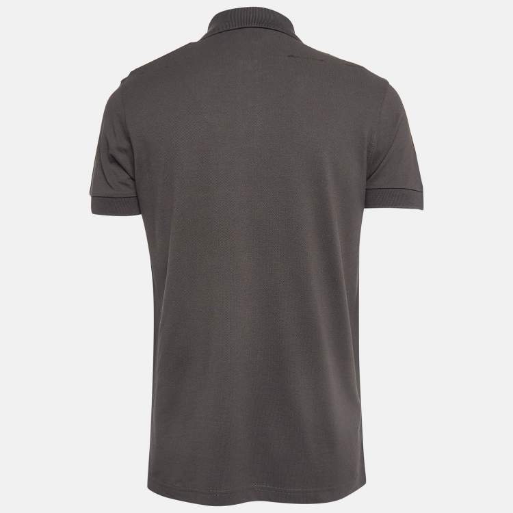 Pre Owned Boss By Hugo Boss Grey Pima Cotton Polo T-Shirt M