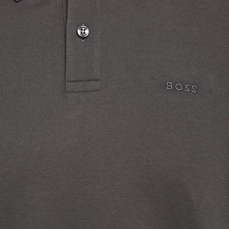Pre Owned Boss By Hugo Boss Grey Pima Cotton Polo T-Shirt M