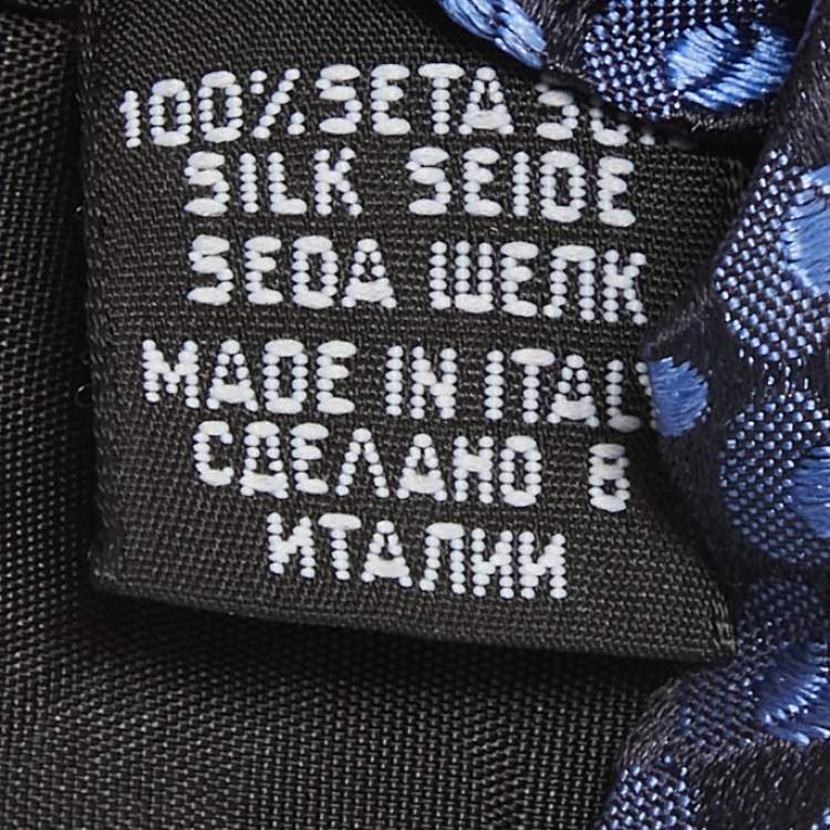 Pre Owned Boss By Hugo Boss Blue Patterned Silk Traditional Tie 