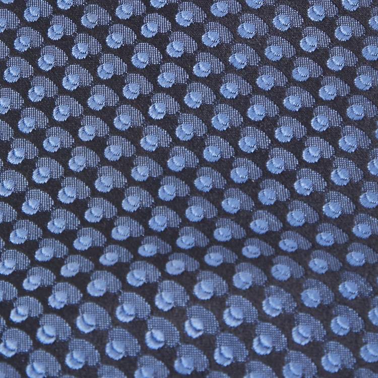 Pre Owned Boss By Hugo Boss Blue Patterned Silk Traditional Tie 