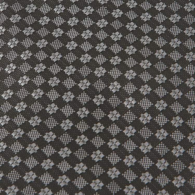 Pre Owned Boss By Hugo Boss Black/Grey Patterned Silk Tie