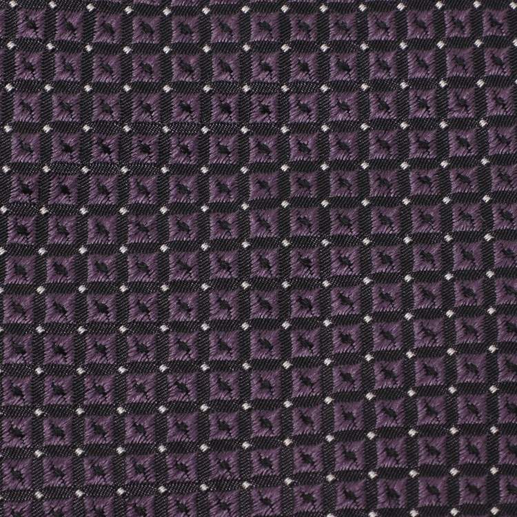 Pre Owned Boss By Hugo Boss Purple Jacquard Silk Tie