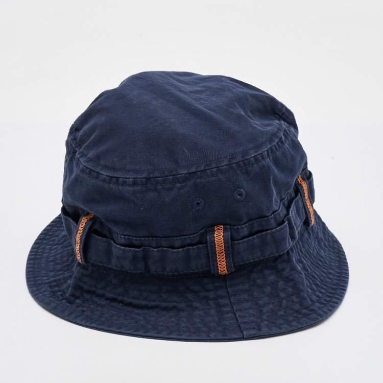 Pre Owned Boss By Hugo Boss Blue Cotton Bucket Hat S/M
