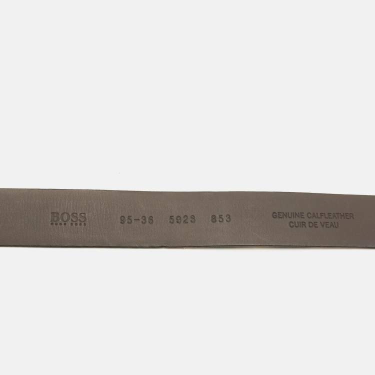 Pre Owned Boss By Hugo Boss 95CM Buckle Belt Grey/Mauve Snakeskin Embossed Leather