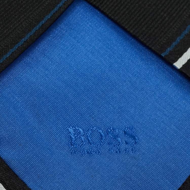 Pre Owned Boss By Hugo Boss Black Diagonal Striped Silk Tie