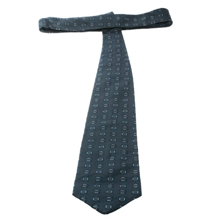 مملوكة مسبقًا Boss By Hugo Boss Grey Textured Silk Jacquard Traditional Tie