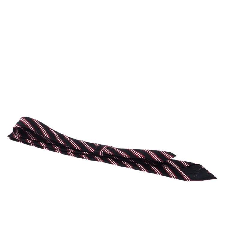 مملوكة مسبقًا Boss Selection by Hugo Boss Black Striped Silk Tie