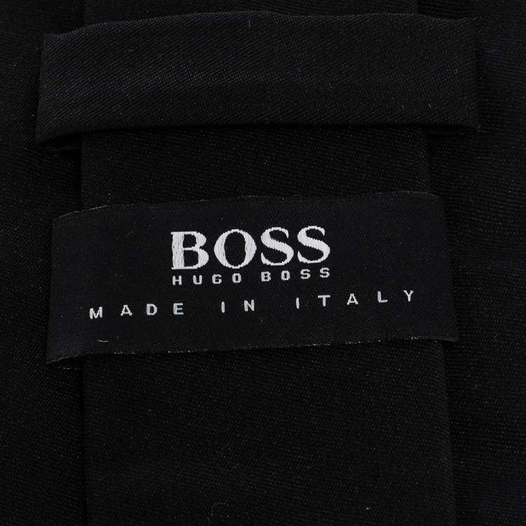 Pre Owned Boss By Hugo Boss Black Silk Classic Tie
