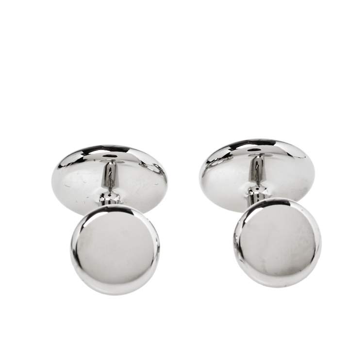 Pre Owned Boss By Hugo Boss Blue Enamel Tobin Cufflinks