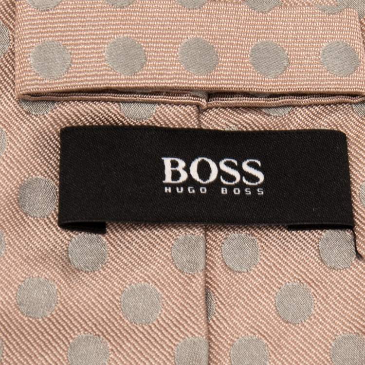 مملوكة مسبقًا Boss By Hugo Boss Pink & Grey Jacquard Tie