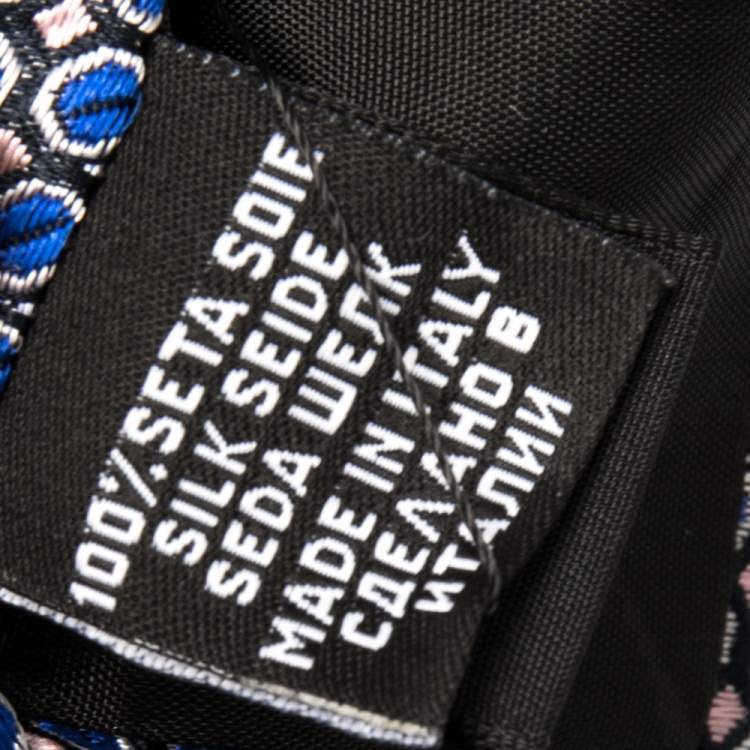 Pre Owned Boss By Hugo Boss Blue & Black Dotted Jacquard Silk Tie