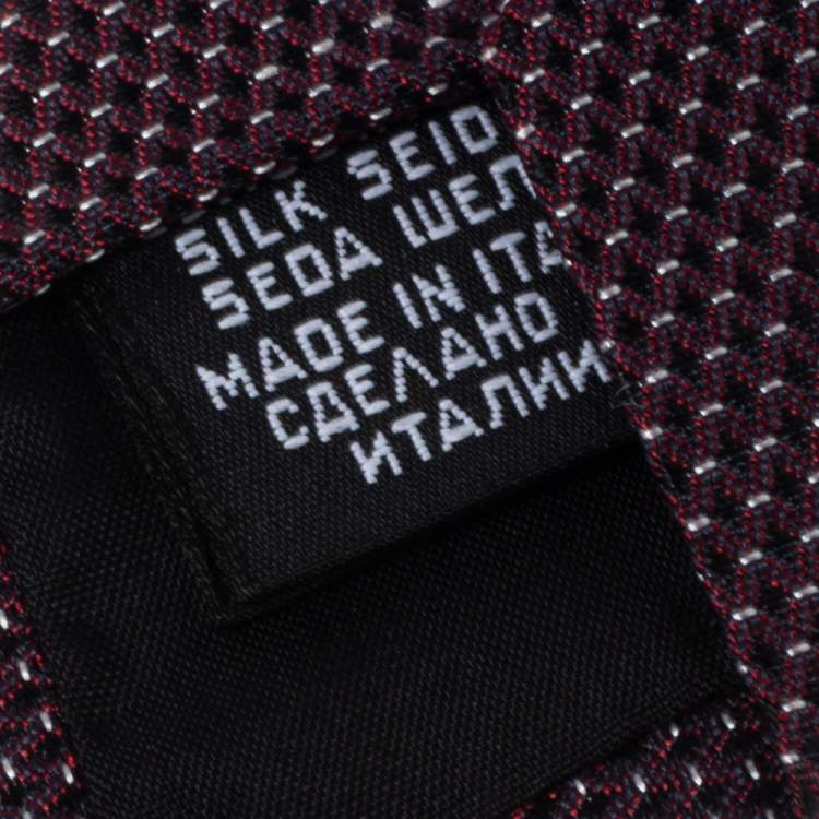 مملوكة مسبقًا Boss By Hugo Boss Purple & Black Jacquard Silk Tie