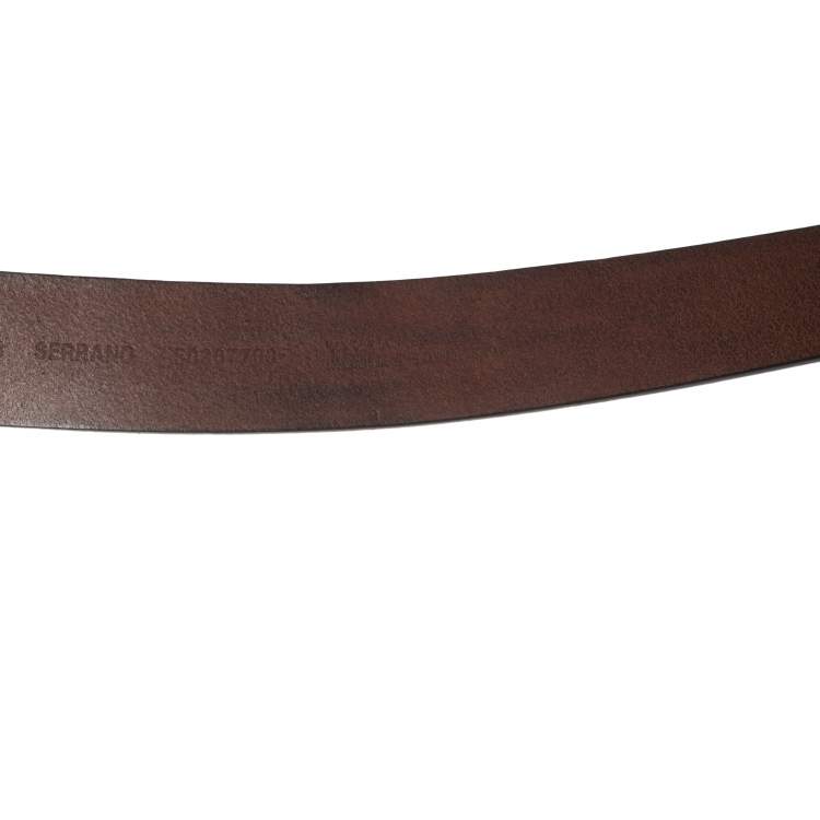 Pre Owned Boss by Hugo Boss Brown Leather Buckle Belt 100CM