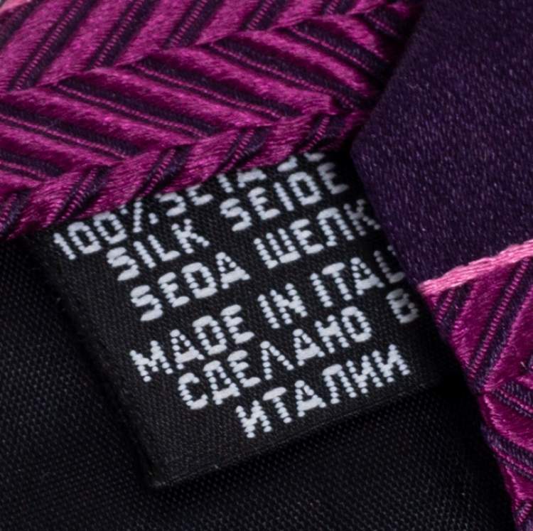 Pre Owned Boss By Hugo Boss Purple Striped Silk Tie