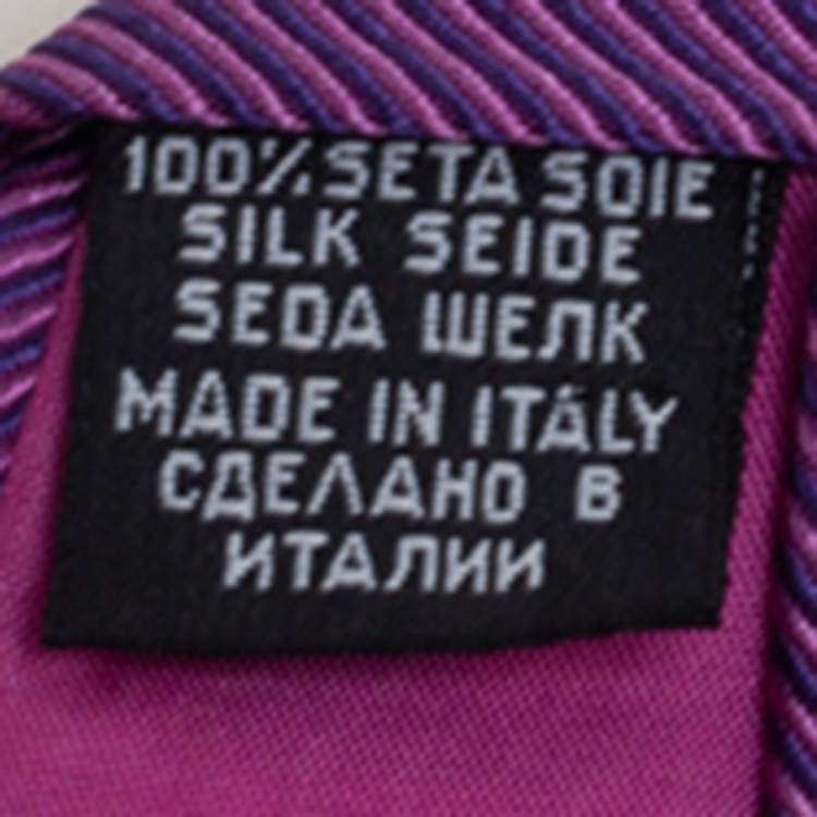 Pre Owned Boss By Hugo Boss Purple Striped Silk Narrow Tie