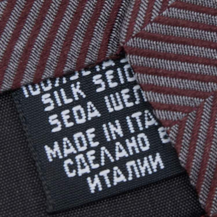 مملوكة مسبقًا Boss By Hugo Boss Burgundy Patterned Silk Tie