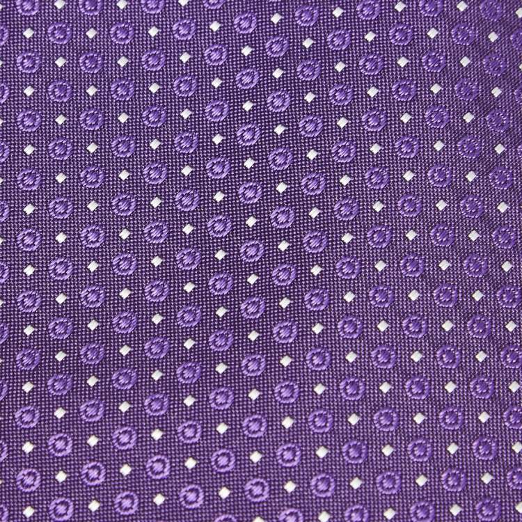 Pre Owned Boss By Hugo Boss Purple Water Repellent Jacquard Silk Tie