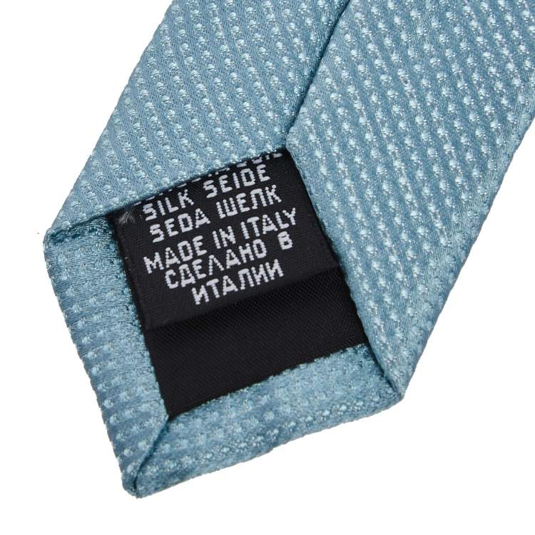 Pre Owned Boss By Hugo Boss Blue Patterned Silk Jacquard Tie
