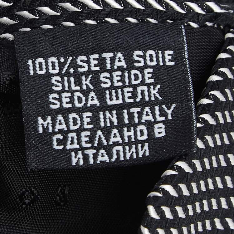 Pre Owned Boss By Hugo Boss Monochrome Patterned Silk Jacquard Tie