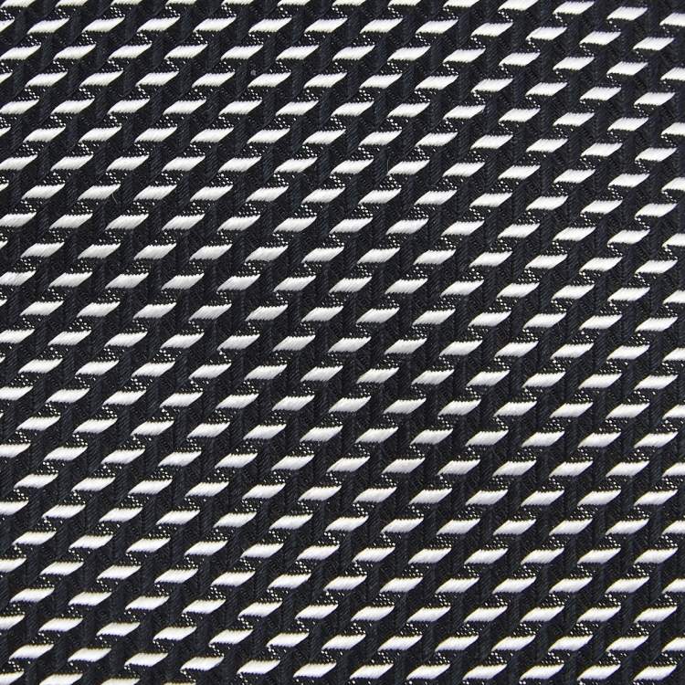 Pre Owned Boss By Hugo Boss Monochrome Patterned Silk Jacquard Tie