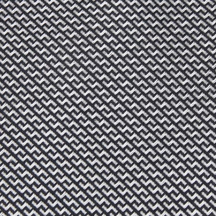 Pre Owned Boss By Hugo Boss Monochrome Jacquard Silk Tie
