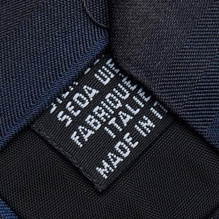 Pre Owned Boss By Hugo Boss Black & Blue Striped Silk Tie