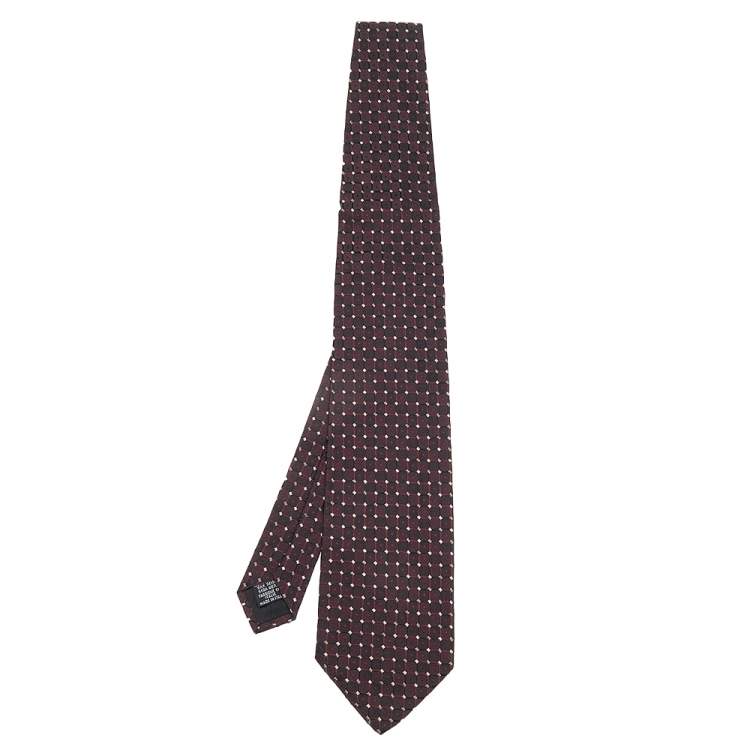مملوكة مسبقًا Boss By Hugo Boss Two Tone Square Patterned Silk Jacquard Tie