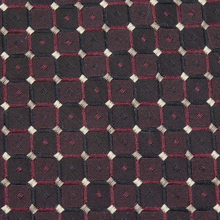 مملوكة مسبقًا Boss By Hugo Boss Two Tone Square Patterned Silk Jacquard Tie
