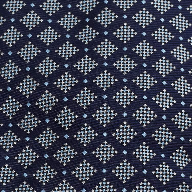 Pre Owned Boss by Hugo Boss Navy Blue Water Repellent Silk Tie