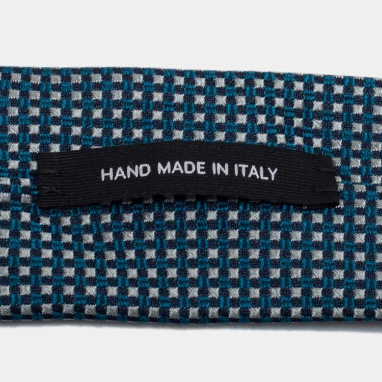 Pre Owned Boss By Hugo Boss Blue Patterned Jacquard Silk Tie