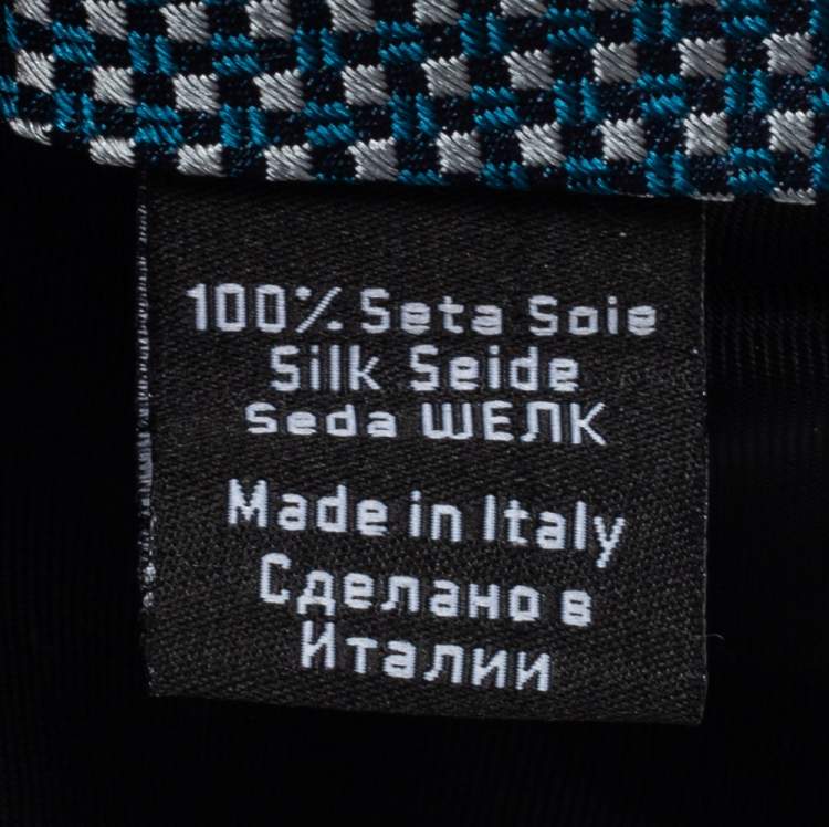 Pre Owned Boss By Hugo Boss Blue Patterned Jacquard Silk Tie