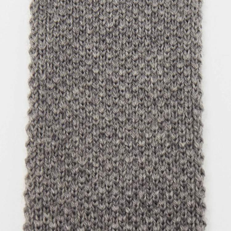 مملوكة مسبقًا Boss by Hugo Boss Grey Wool Knit Slim Tie