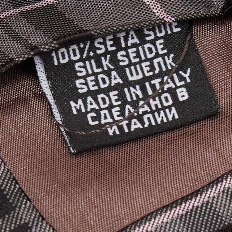 Pre Owned Boss By Hugo Boss Grey Check Patterned Silk Tie