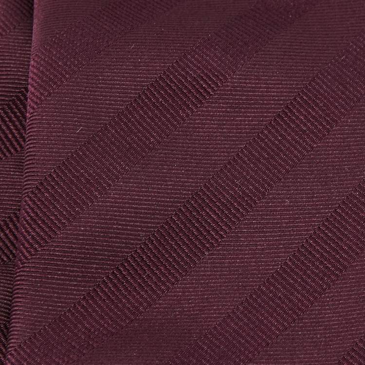 Pre Owned Boss by Hugo Boss Purple Stripe Patterned Silk Tie