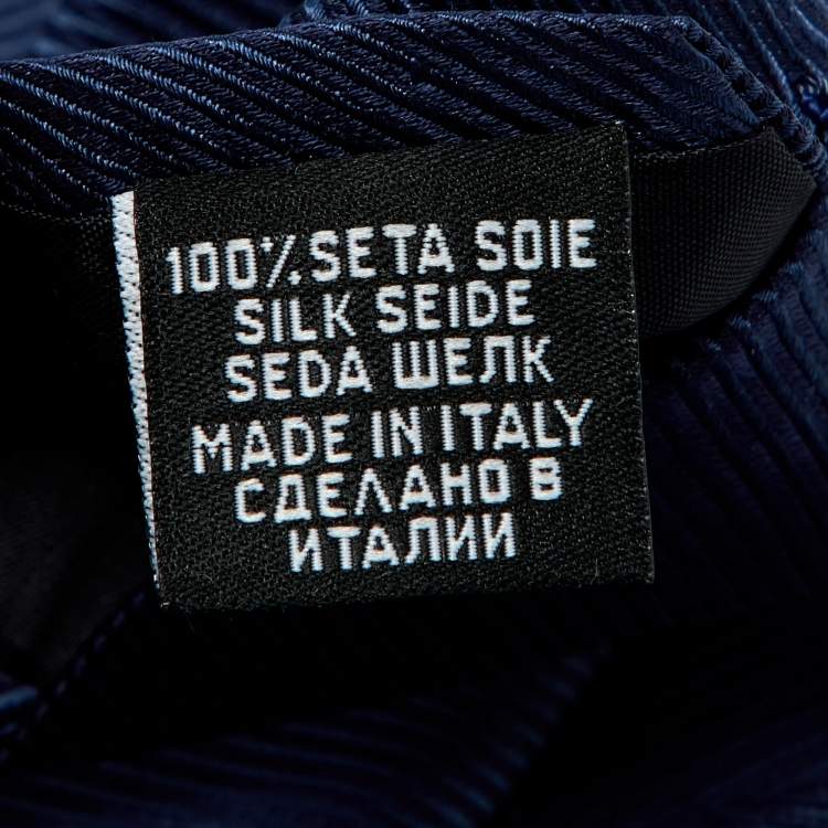 Pre Owned Boss By Hugo Boss Navy Blue Striped Silk Satin Tie